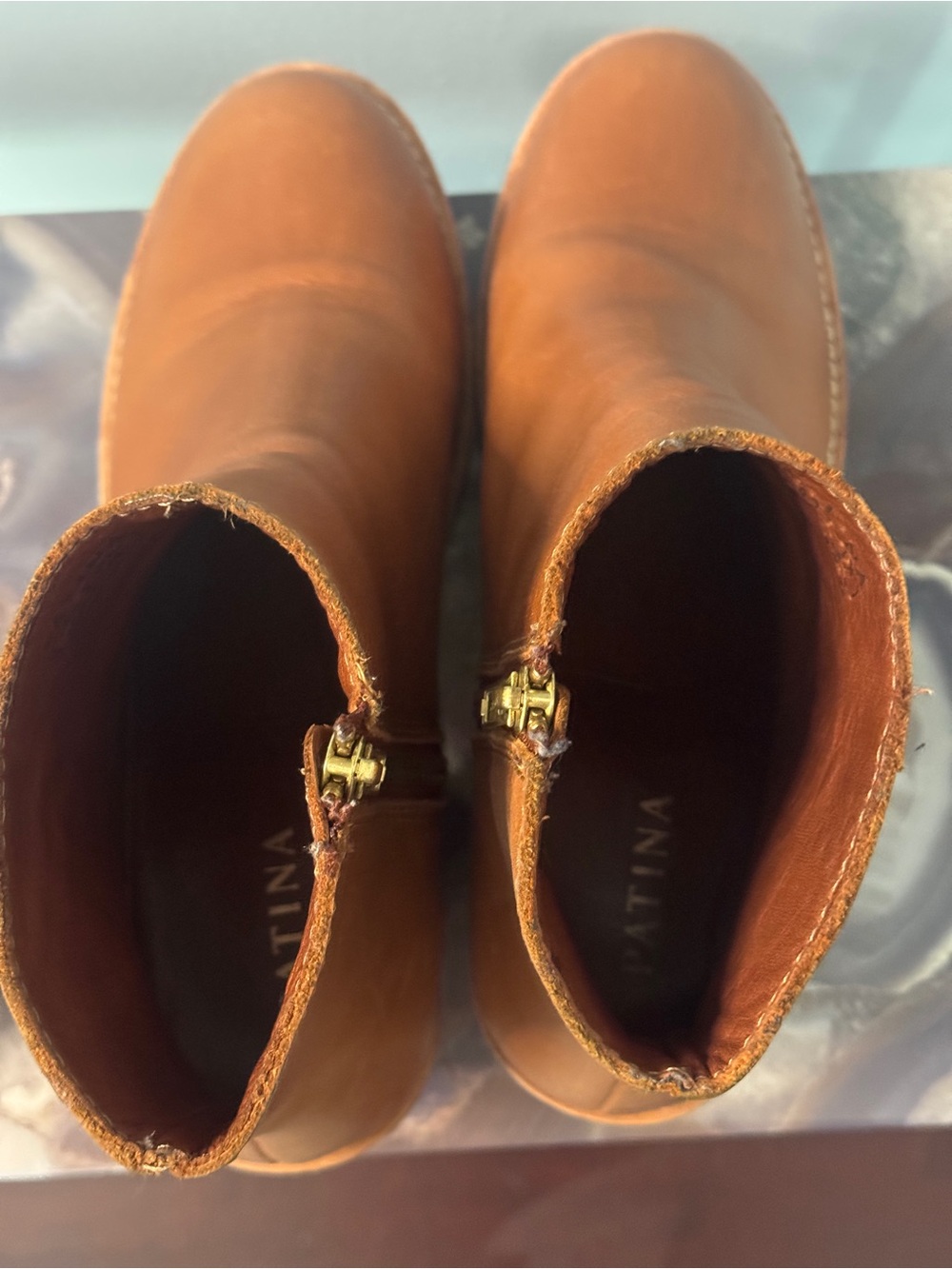 Women's Tan Leather Ankle Boots - Portland leather goods - Picture 9 of 10